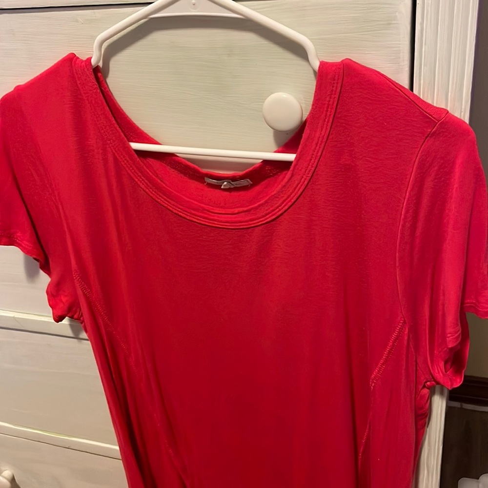 Womens hot pink ava james large blouse.